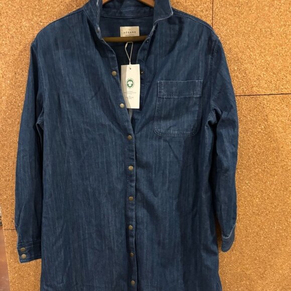 Sezane NWT Sadie Denim Shirt Dress in Deep Blue - Picture 8 of 9